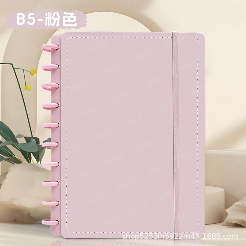 A5 macarrón botón de hongos cuaderno de cuaderno PU elástico cuaderno de cuadernos de papelería image 13