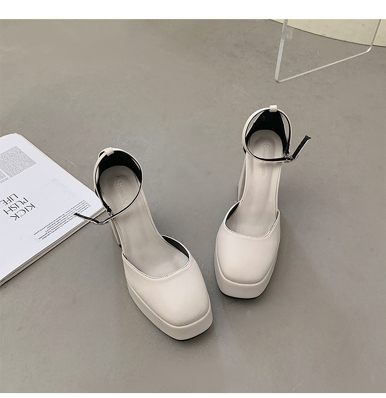 White French style high-heeled shoes for women spring 2023, new shallow cut square toe fashionable and high-end sandals_voghion.com