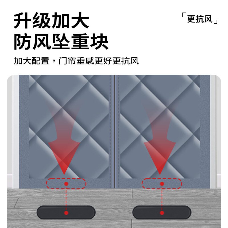 加厚棉门帘冬季保暖防风家用空调磁吸隔断隔音挡风防寒冷冬天跨境|undefined