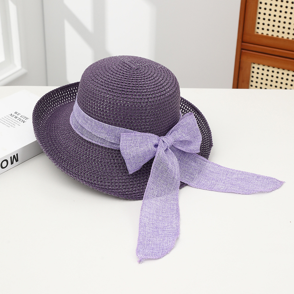 Sombrero paja ala ancha con lazo verano