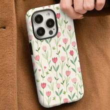 亚马逊小众设计款日韩郁金香适用iPhone16菲林防摔手机壳跨境爆款