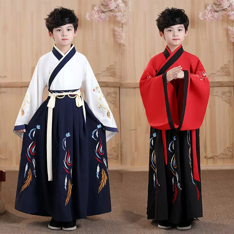 儿童汉服小男孩古装中国风超仙男童少爷服国学服2025春表演出服装
