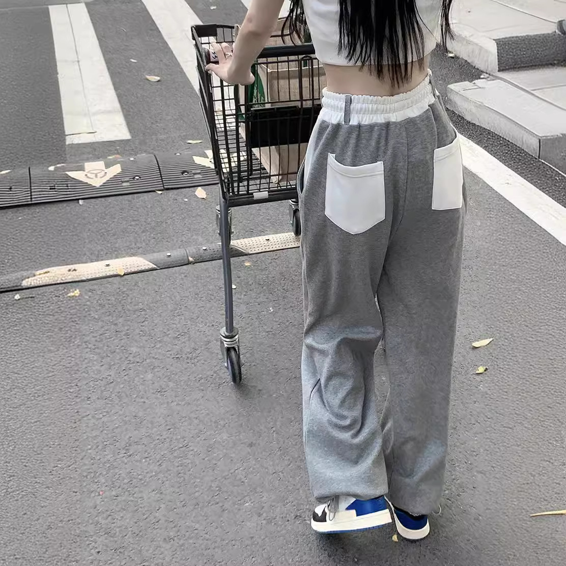 Cordón de costura deportes pantalones casuales verano de las mujeres cintura alta adelgazamiento versátil suelta pequeña pierna ancha tobillo atado pantalones de chándal image 6