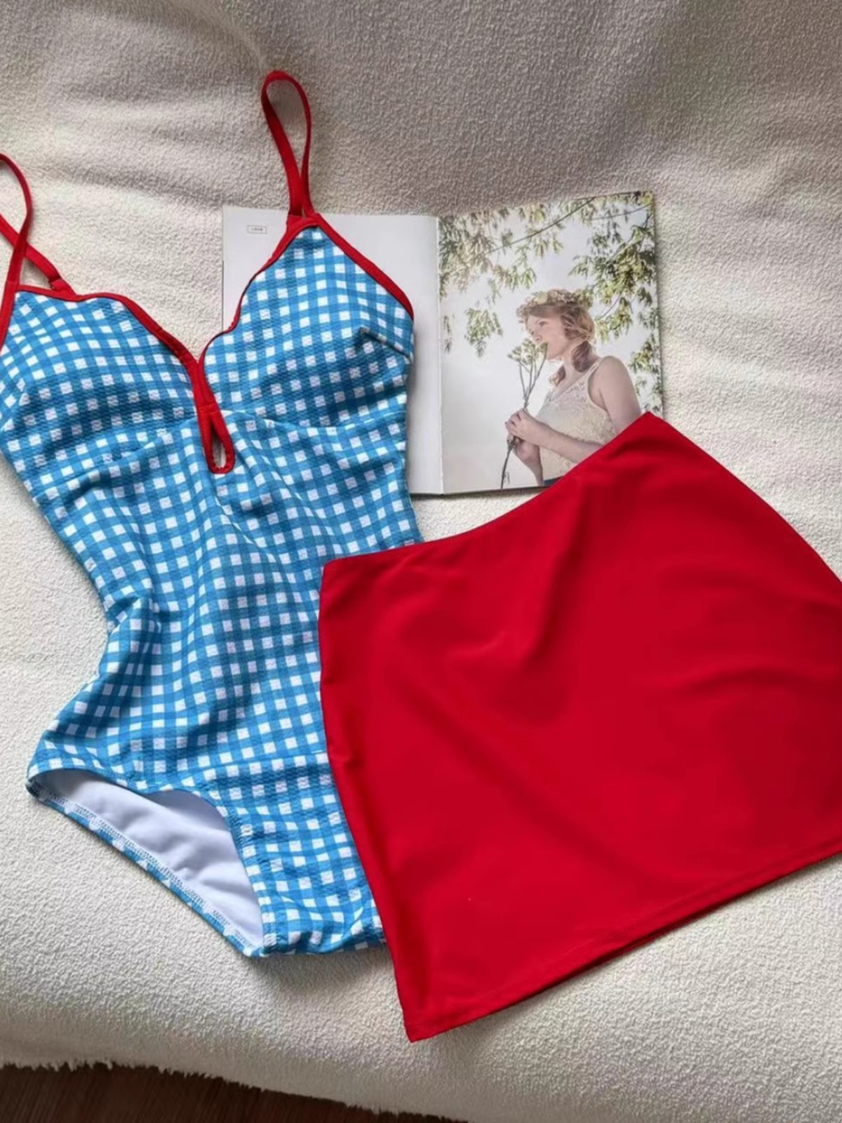 Trajes de baño de mujer de agua termal retró retrogrado conjunto de dos piezas unido para niñas gordas cubrir el estómago puro quiere conservadores vacaciones en la playa