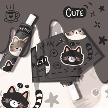 跨境小清新猫咪遮阳伞防晒防紫外线太阳伞女小巧便携自动雨伞