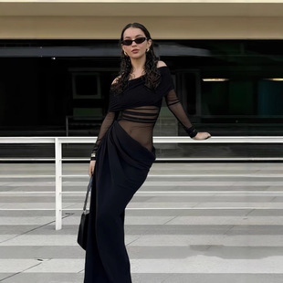 Hollow see-through dress����¶Ů�񡿼������þW���U��͸ҕ�Lȹ