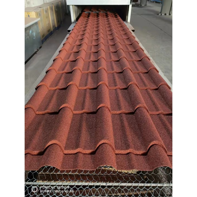 彩石金属瓦一体长条瓦彩石屋面瓦别墅仿古塑料金属彩石瓦厂家供应