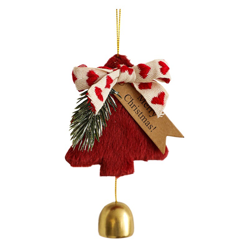 Nueva campana de felpa de Navidad, colgante de árbol de Navidad, colgante, diseño de atmósfera de estilo de cuento de hadas, colgante de puerta, accesorios de decoración de pared