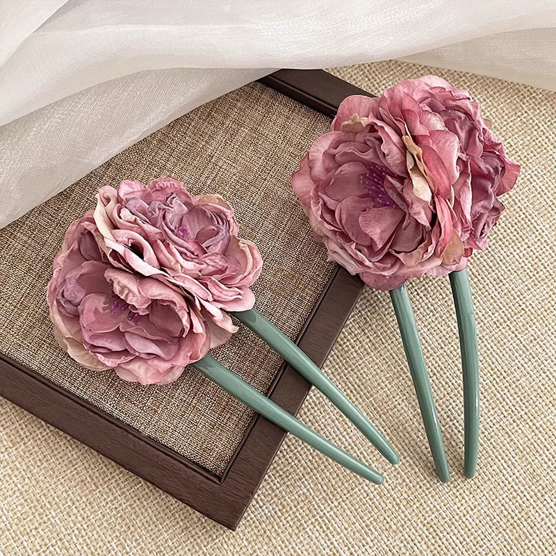 Flores en forma de U pinzas de alta sensación detrás de la cabeza dispositivo de cabello pinzas de cabello pinzas de cabello 2025 nuevo estilo simple accesorios para el cabello diarios