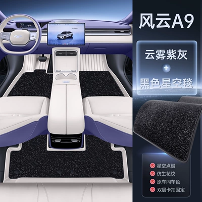Modelə uyğun ayaqaltı – Suitable for 26 models of Chery - 212t01-fengyun-a9-26-models-cloudy-purple-gray-upgraded-tpe-floor-mats-black-starry-sky-carpet
