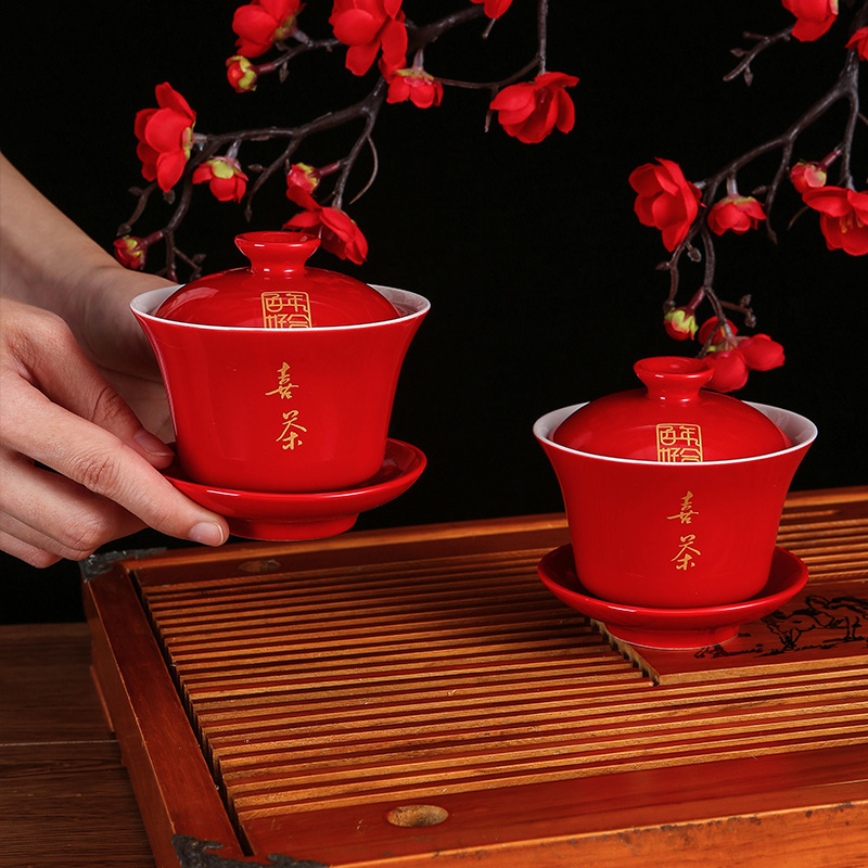 Colección de suministros de la boda cuencos y palillos de la boda traje taza de té boda tostadas modificadas tazón de cerámica de la boda taza de la boda palillos de la boda