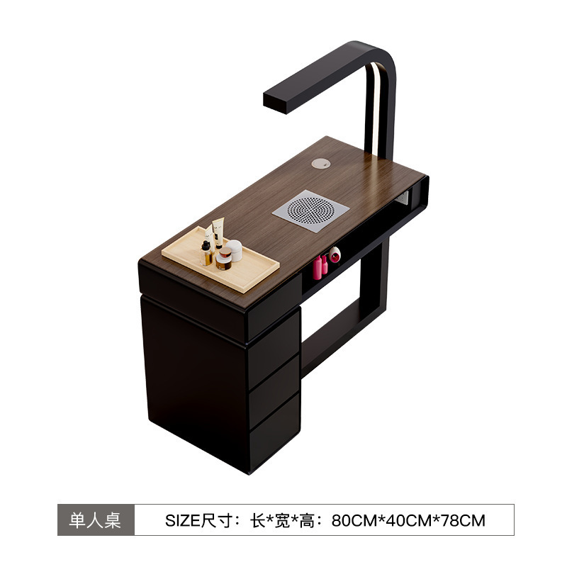 美甲桌椅套装特价经济型单双人多功能轻奢复古风简约奶油风美甲台|undefined