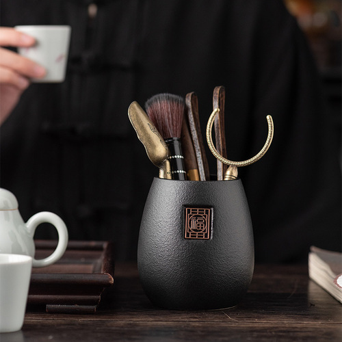 Ebony Wood Tea Ceremony Six Gentlemen Set Kung Fu Tea Set Accessories 6 Gentlemen Tea Making Tools Tea Needle Clamp Tea Knife