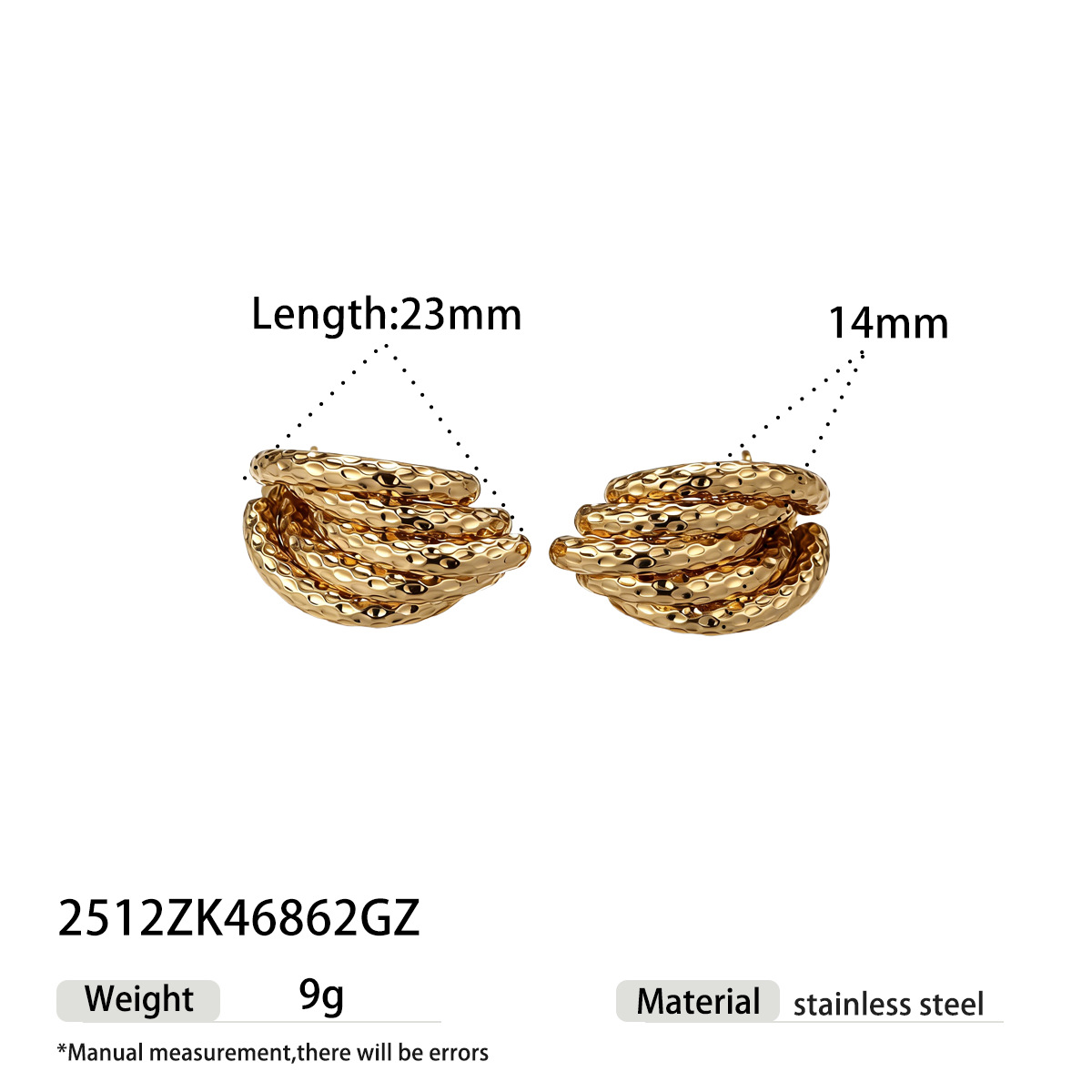 TENA aretes de acero inoxidable geométrico de alta calidad, aretes de acero dorado, joyerías de acero de titanio de venta caliente transfronteriza para mujeres