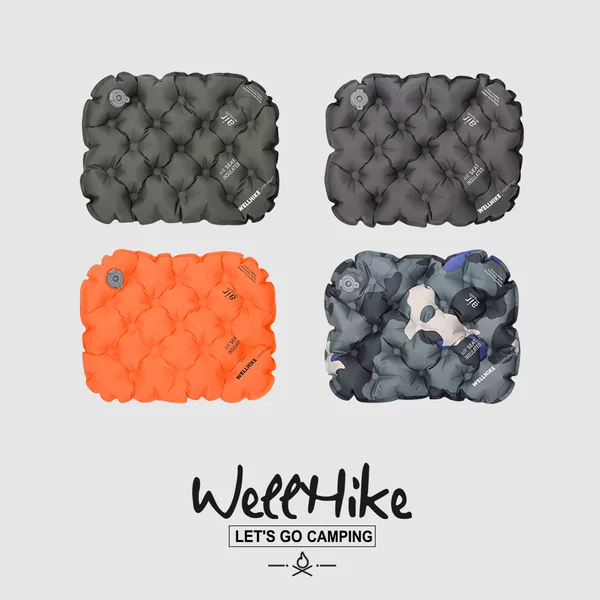 Wellhike Lightweight Inflatable Cushion for Outdoor Hiking, Lightweight 80g Portable Thermal Insulation and Moisture-Proof Pillow, Waist-Protecting Floor Mat