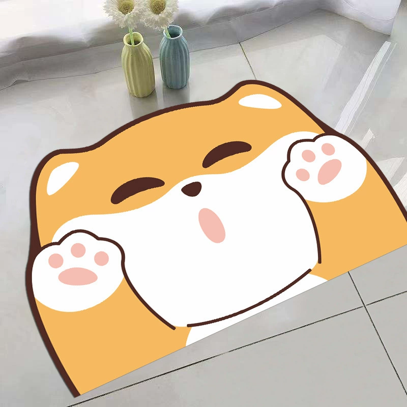 Мультяшная Bath Mat, 3D Face Blush Crystal Velvet, впитывающая влагу, разные размеры