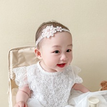 韩国0-3岁女宝宝蕾丝发带公主头花婴儿童百天摄影配饰 婴儿发带