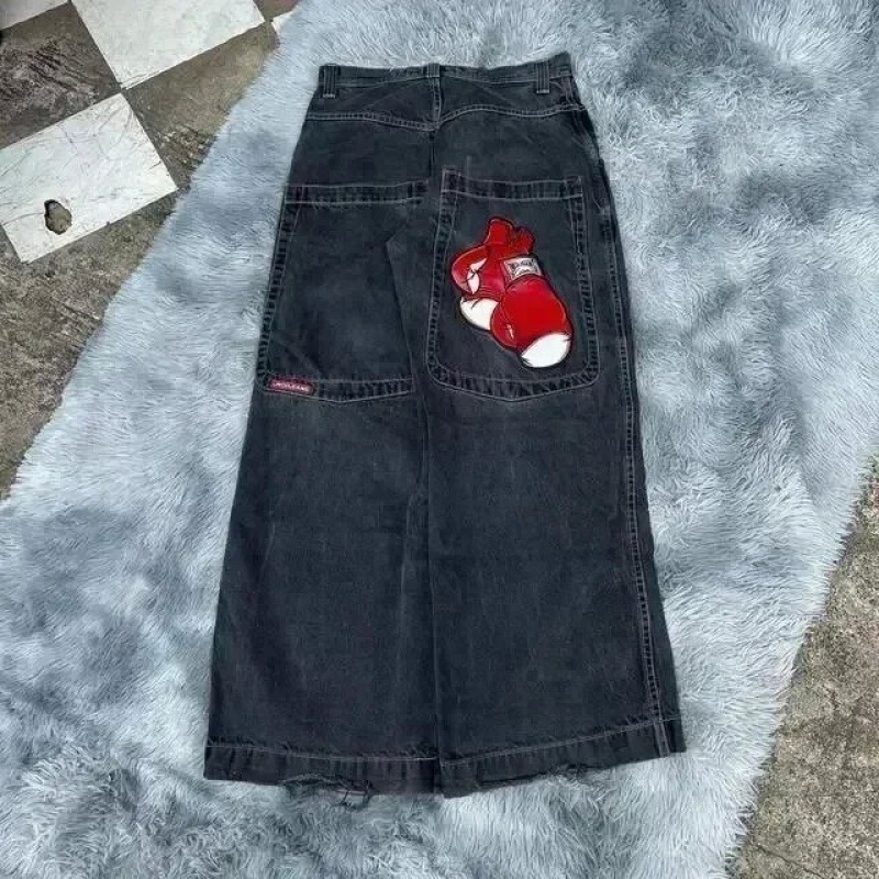 春の新作アメリカンハイストリート刺繍ストレートジーンズ、男性と女性用、ファッショナブルで多用途なスリムジーンズ、コットン|undefined