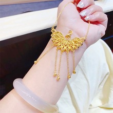 沙金凤凰孔雀婚庆项链套装结婚项链仿真饰品婚嫁龙凤假三金首饰