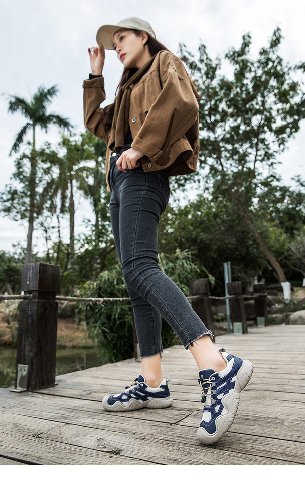 Giày thể thao da thật cổ thấp unisex phong cách ngoài trời — D1833 màu cát, D1833 màu hồng, D1833 màu nâu, D1833 màu xanh lam chi tiết 20
