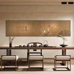 宋代の美学のレトロな装飾画の中国風の花鳥の茶室の書斎の背景の壁の民宿の寝室のベッドの頭の壁は絵を掛けます。