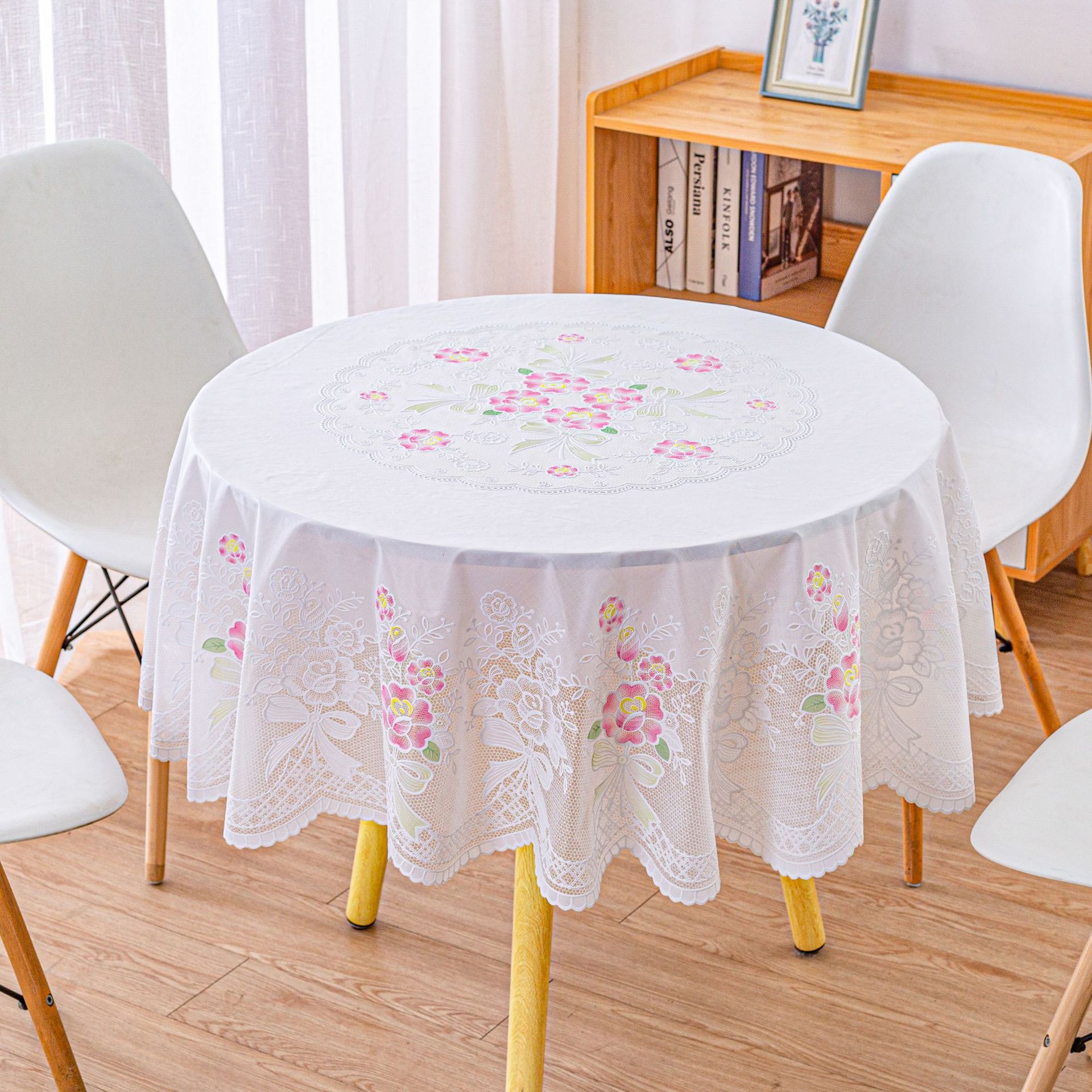 New Style Small Fresh Printed Round Tablecloth Waterproof, Oil-Proof and Anti-Scalding Tablecloth