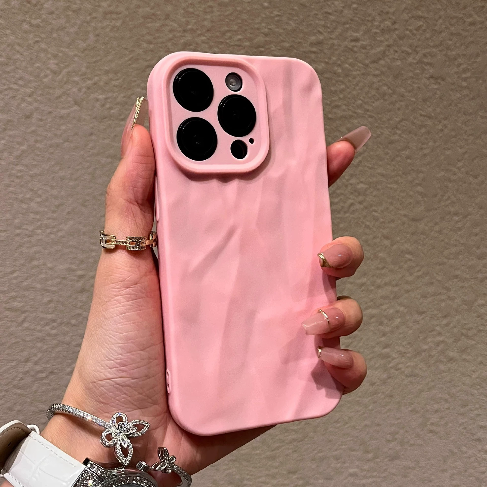 Чехол для телефона (яблоко) Совместим с сериями iPhone 15/14/13, мягкий оболочный корпус с морщинами, анти-уроняющее