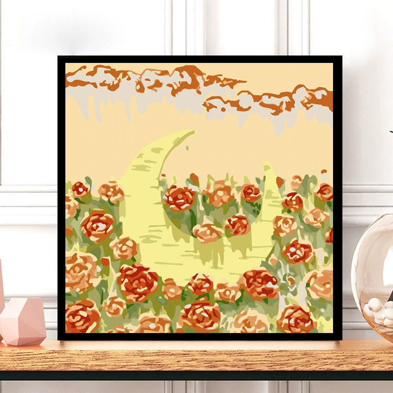 Tulip DIY numeric oil painting handmade filled oil painting floral landscape coloring therapeutic hand-drawn beautiful wall art