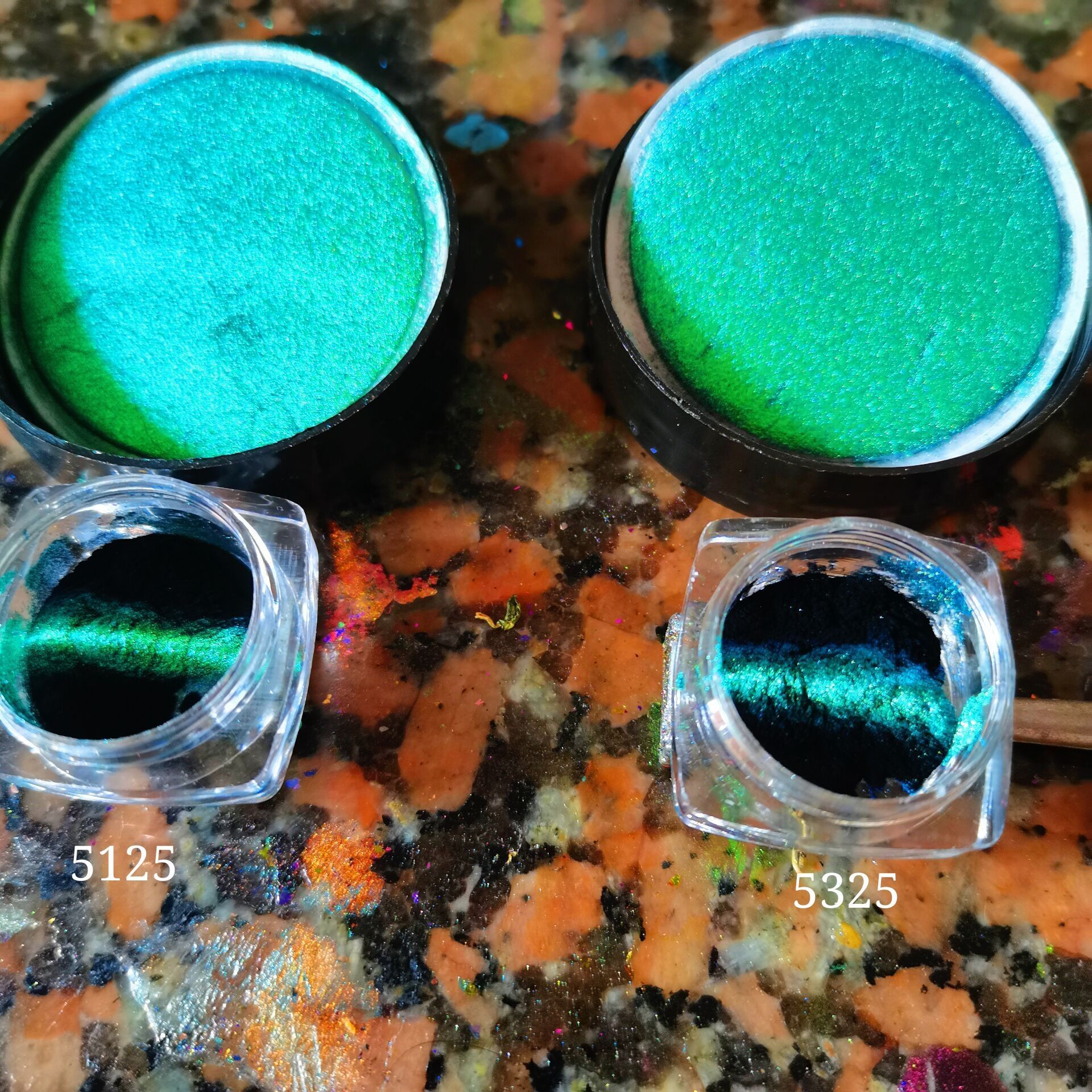 新品蓝绿高亮魔幻3D光学变色龙晶石猫眼粉磁性光学变色龙颜料