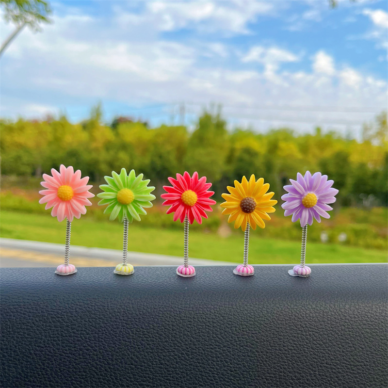 Nueva decoración de coche de girasol decoración de consola central de coche lindo decoración de girasol fresco que sacude la cabeza