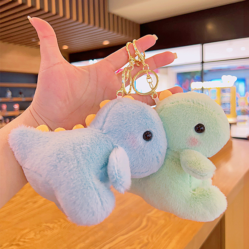 Cute dinosaur plush toy wholesale grab machine Doll Doll cartoon keychain couple small gift schoolbag pendant