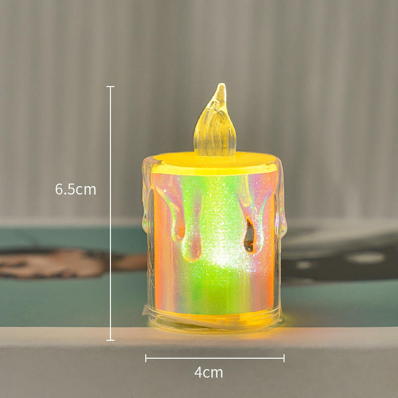 Vela Electrónica LED de Cristal Plástico para Navidad y Fiestas