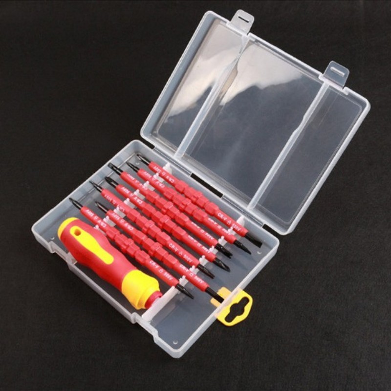 螺丝批组套两用刀杆多规格刀头电工绝缘14合一螺丝刀手动套装