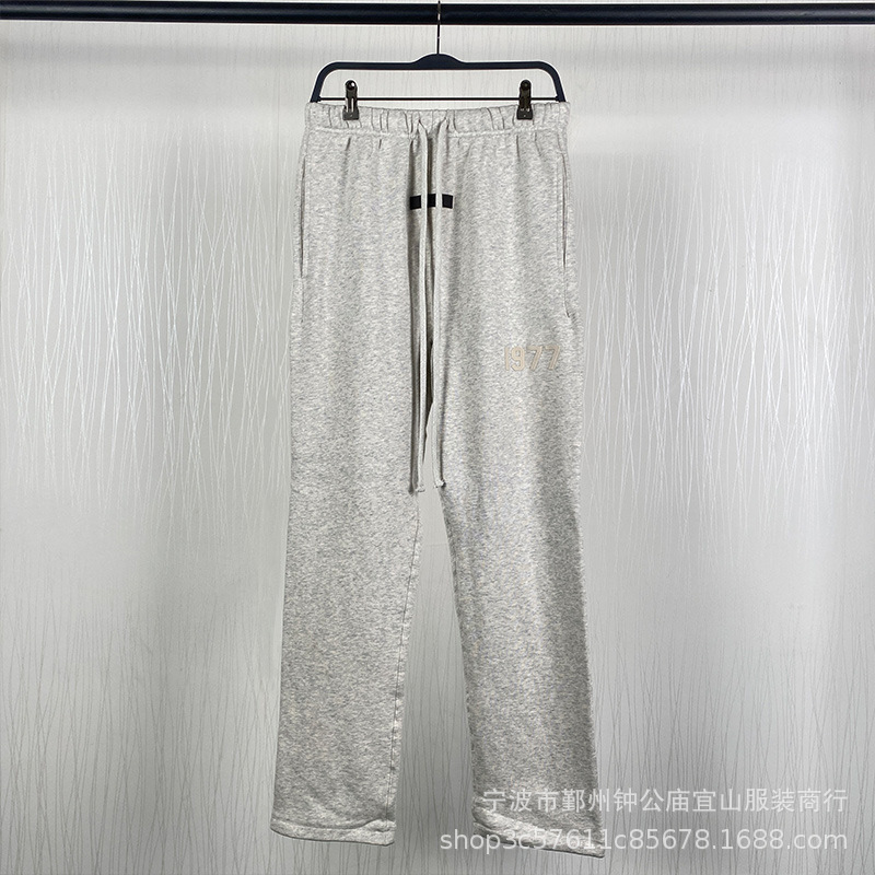 Pantalones de Pierna Recta 1977, Estampado de Terciopelo Flocado 1977, ESSENTIALS, Marca de Moda, Transfronterizo