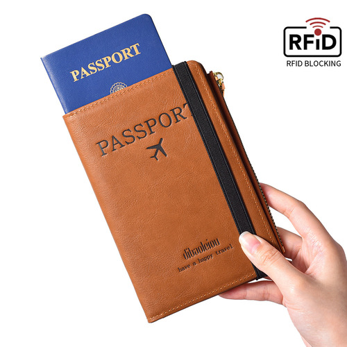 RFID anti-theft brush multifunctional passport bag for men and women, passport holder, wallet, overseas document bag, card bag