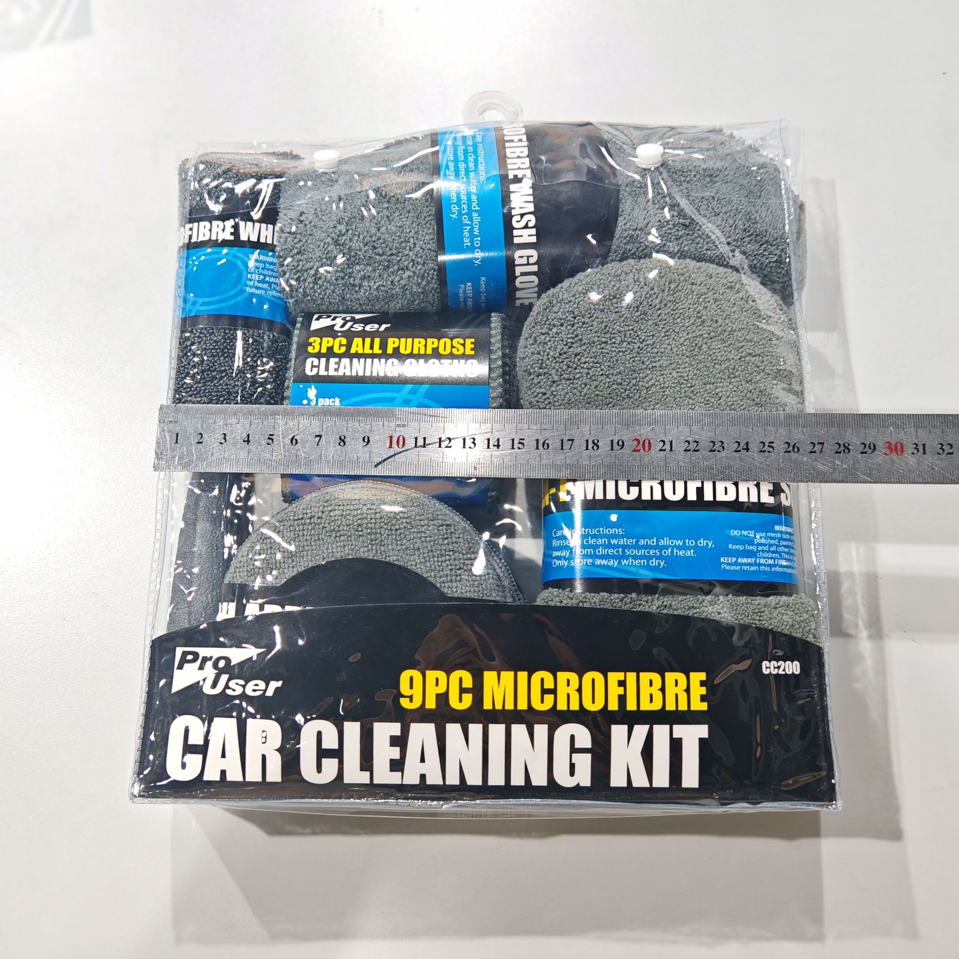 Car Cleaning Microfiber Car Wash Sponge Gloves Tire Brush Waxing Pad Cleaning Cloth Set Nine-Piece Car Wash Kit