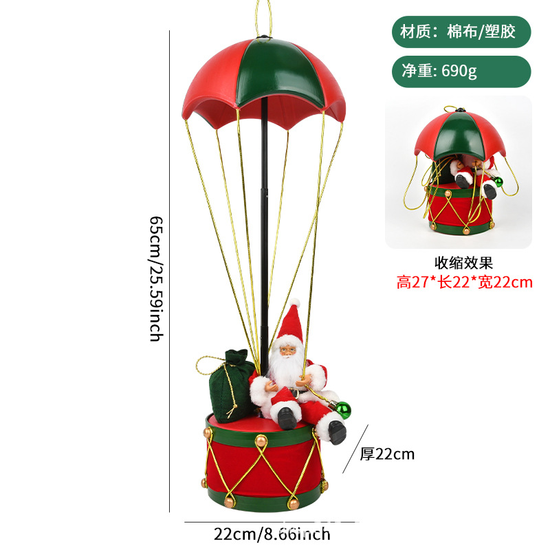 Decoraciones de Navidad parachute de diseño de ventanas de diseño de colgantes de estilo de globo de aire parachute de decoración creativa