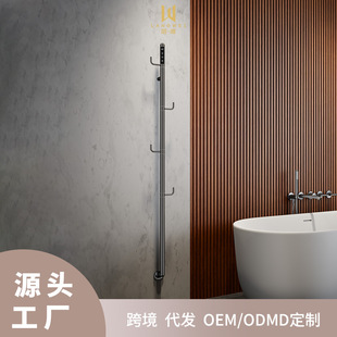 Surface-Mounted Bathroom Smart Electric Heated Towel Rack Bathrobe Drying Wall-Mounted Storage Rack Rotating Temperature-Controlled Heated Towel Bar