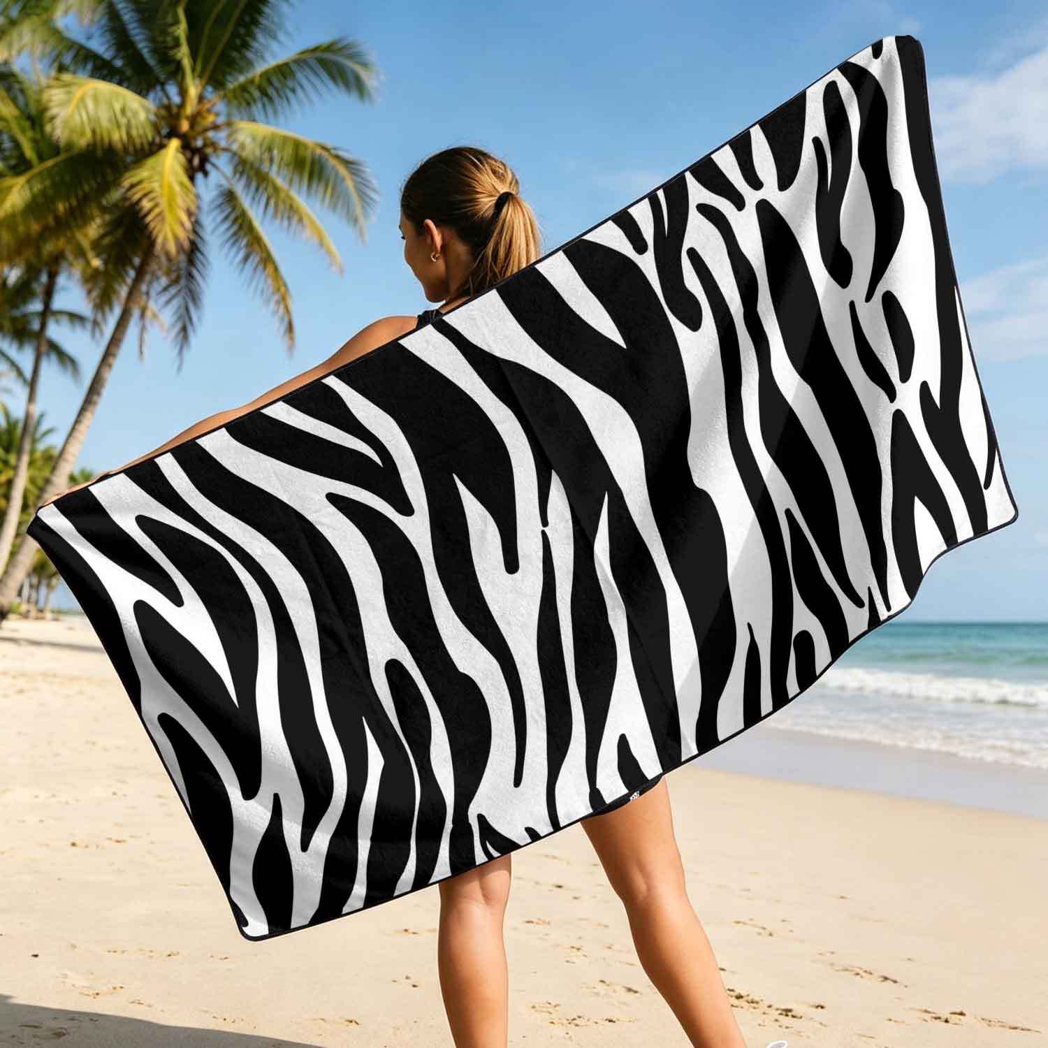 Printed bath towel and car seat cover 2-in-1, ultra-fine fiber outdoor beach and car dual-use universal seat cushion