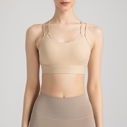 Yuejia casual fitness clothing top fixed bra suspender sports bra female beauty back lulu yoga vest bra