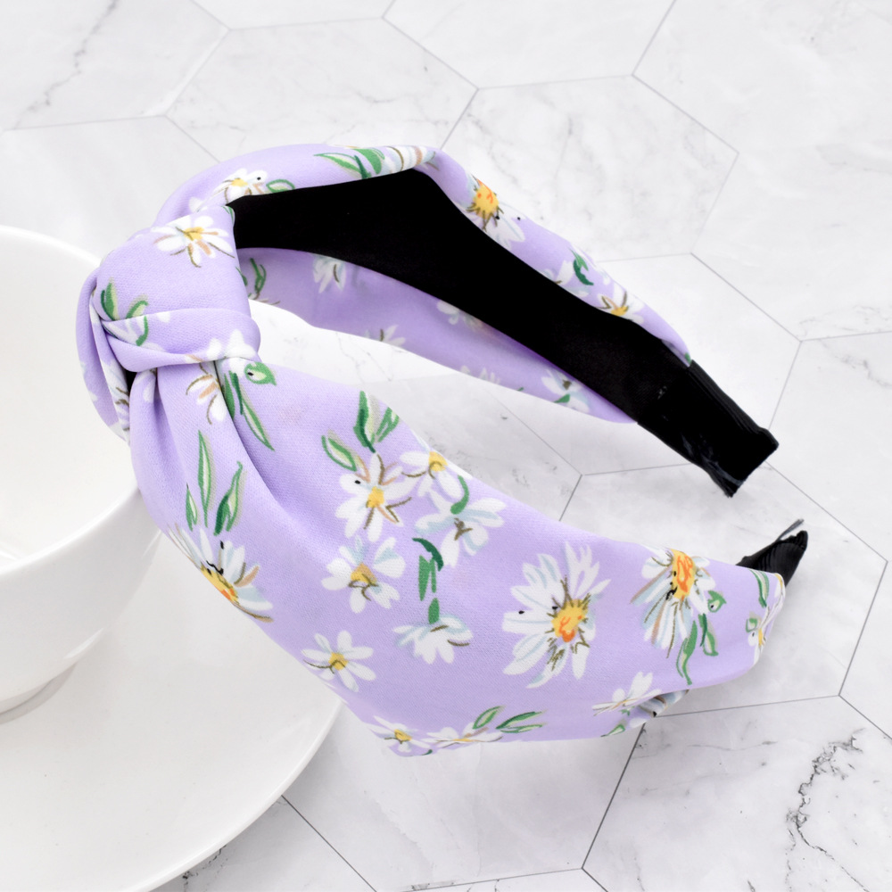 Fashion Wide Side Flower Knotted Headband display picture 2