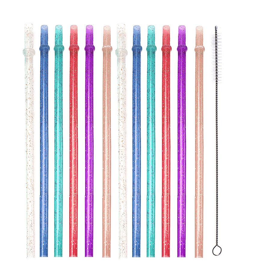 Hipajita dura de rosca de color de 31,5 CM transfronteriza con hebilla de pajita de plástico PP repetible con anillo