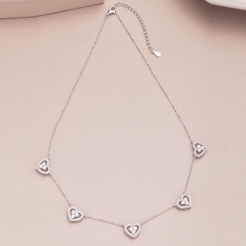 9g Weight 925 Sterling Silver Pendant Material Zircon Inlay Material Necklace Classification 925 sterling silver Chain Material 1 Piece Quantity Casual Occasion 925 Sterling Silver Material Heart Shape Pattern Women's Gender Diamond Design Simple Style Style 1 Piece 925 Sterling Silver Heart Shape Zircon 925 Sterling Silver Necklace 9