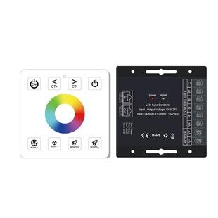 Wireless 8-key 86 full touch panel RGCW controller led five-in-one light strip controller RJ network port synchronization