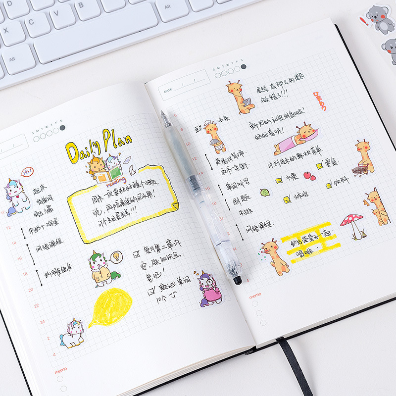 18 Diario de dibujos animados de animales pegatinas planas DIY álbum Diario material decorativo pegatinas de juguete para niños