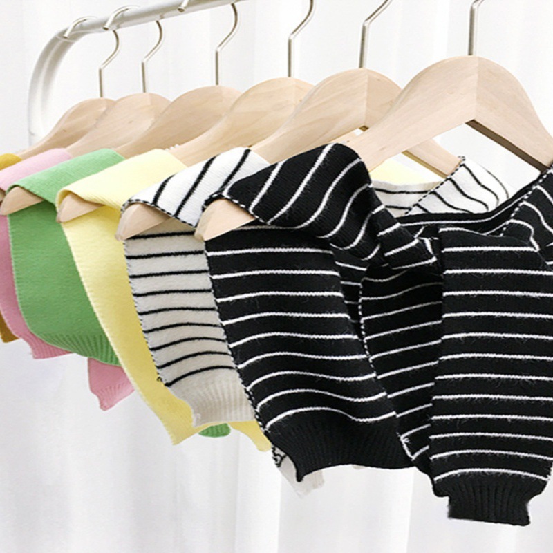 韩版春秋百搭儿童披肩潮童穿搭凹造型披风女童条纹针织宝宝小坎肩