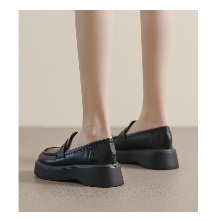 Retro Damen Loafers Im Britischen Stil Mit Dicker Sohle_voghion.com