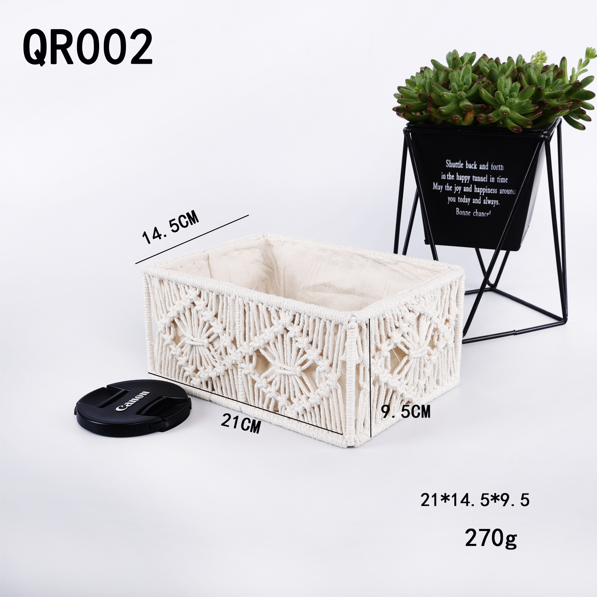 Amazon caja de almacenamiento tejida a mano caja de almacenamiento cuerda de algodón borla papel higiénico de escritorio caja de almacenamiento de objetos pequeños