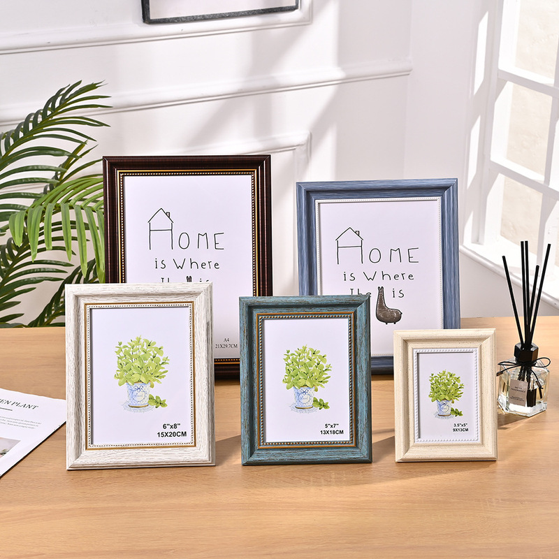 Nordic retro photo frame wall hanging 7 inch A3A4 multi-size can be mounted ps frame children's photo frame manufacturers Nordic retro photo frame wall hanging 7 inch A3A4 multi-size can be mounted ps frame children's photo frame manufacturers
