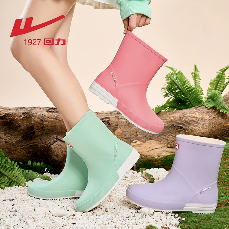 Дождевые сапоги с откидной крышкой 013, модные женские резиновые сапоги средней длины, обувь для воды для взрослых, верхняя одежда, кухонные водонепроницаемые бахилы, уличная резиновая обувь